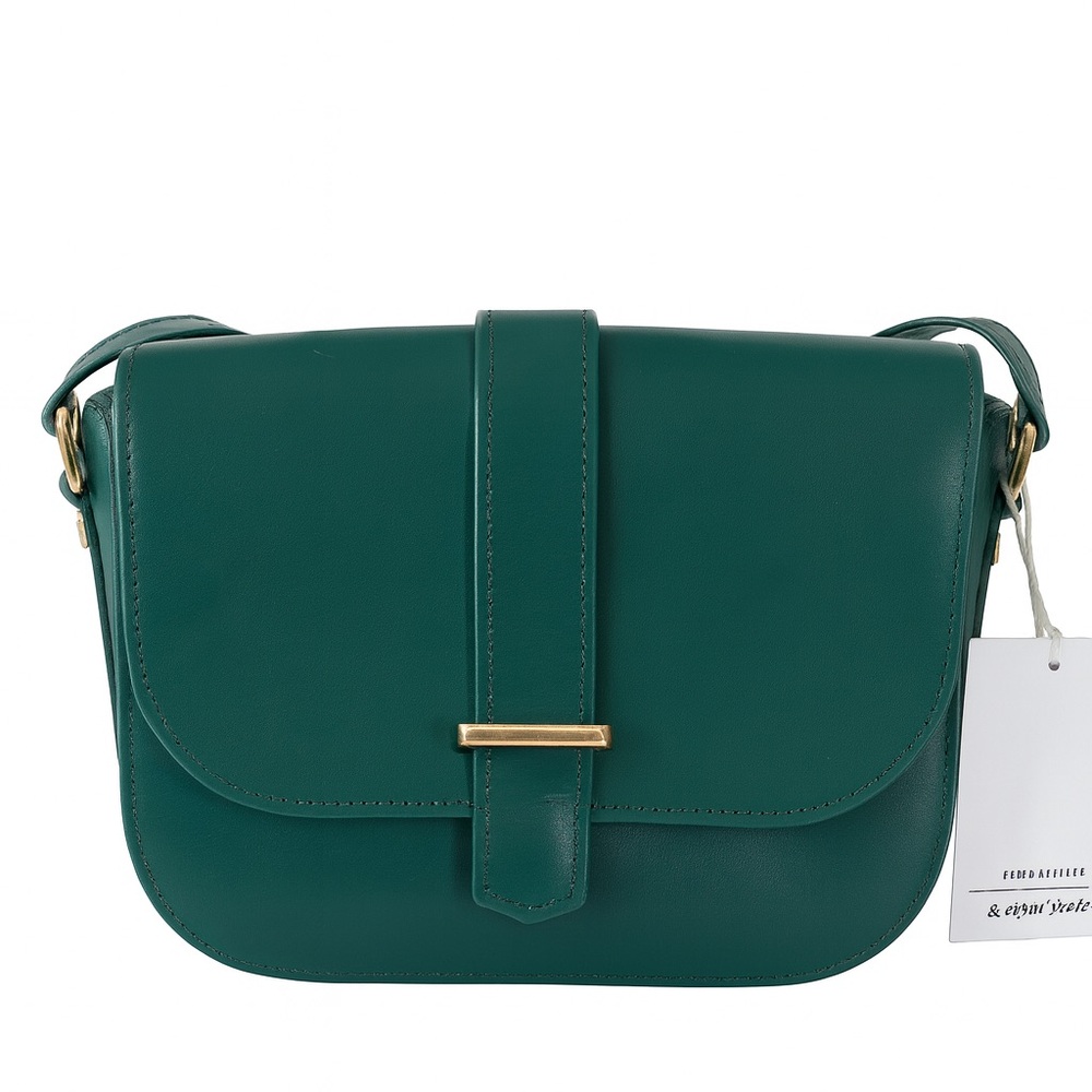 &Other Stories Paris Atelier Saddle Bag - Chrome Free Leather - Emerald Green. - Picture 1 of 8